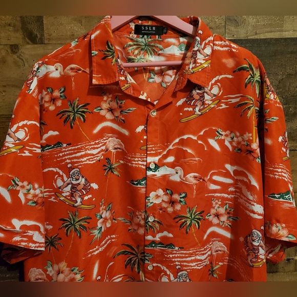 Surfing Santa Hawaiian Christmas Shirt Tropical Festive Holiday Party Size 3XL - Picture 2 of 9